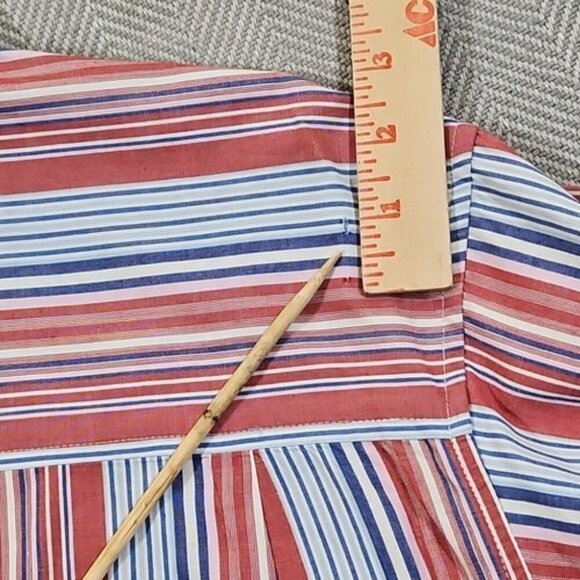 Lacoste🐊Long Sleeve Shirt Size XXL (54" Chest) Vertical Stripes 100% Cotton Y2K - Picture 10 of 13